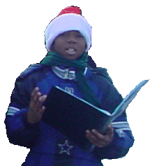 Young Caroler singing with the STCC CF Community Carolers