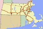 Map of lodges in Massachusetts